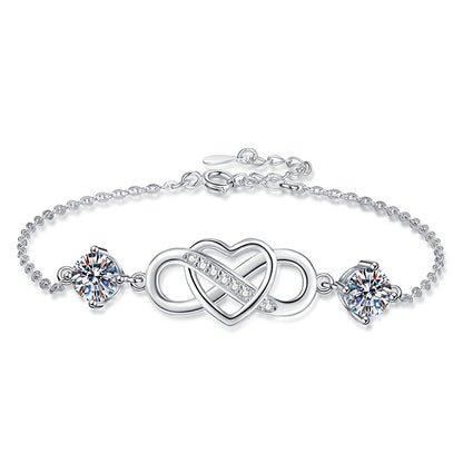 Double-Stone "Love Link" Moissanite Bracelet
