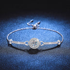 Ineinandergreifendes Herz- und Kreis-Moissanit-Armband