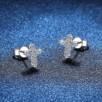 Funkelnde Kreuz-Moissanit-Ohrstecker