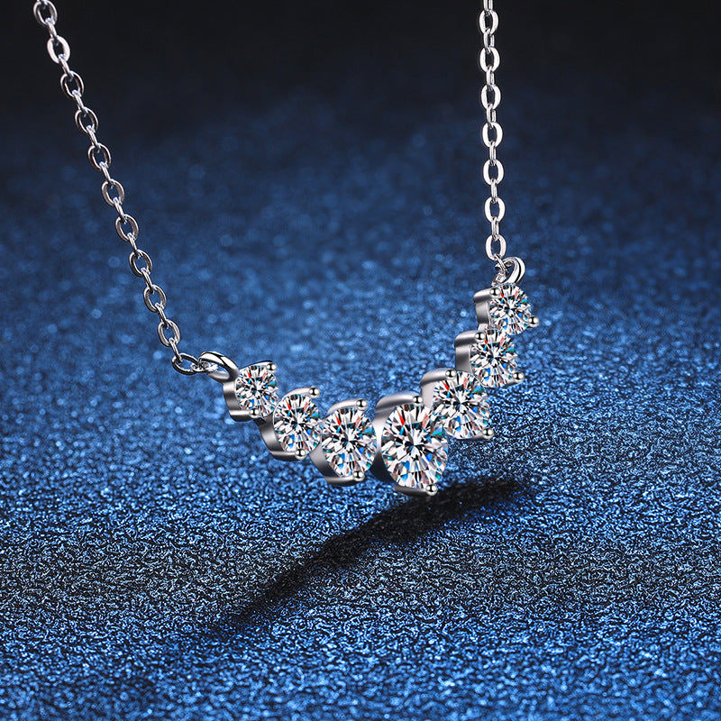 Minimalist Curved Smile Moissanite Necklace