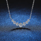 Minimalist Curved Smile Moissanite Necklace