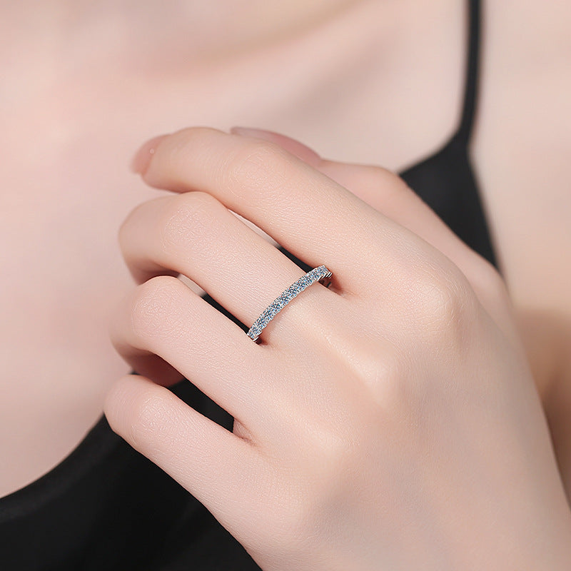 Dainty 0.87ct Full Eternity Moissanite Ring