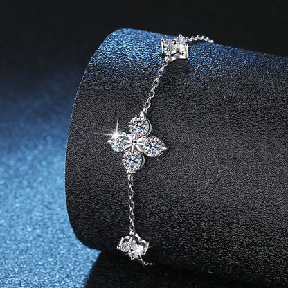Clover Lucky Charm Moissanite Bracelet