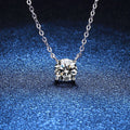 Classic Four-Prong Solitaire Moissanite Necklace