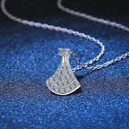 Elegant Fan-Shaped Moissanite Pendant Necklace