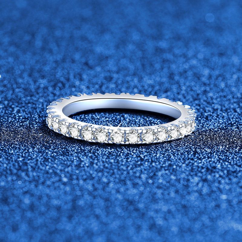 Dainty 0.87ct Full Eternity Moissanite Ring
