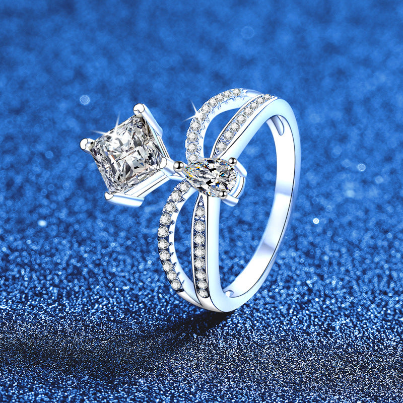 Elegant Double-Twisted Moissanite Ring