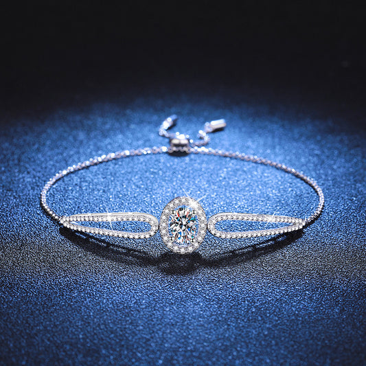 "Taubenei" tropfenförmiges Moissanit-Armband