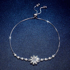 Strahlendes eisiges Kristall-Sonnenblumen-Moissanit-Armband