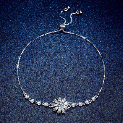 Radiant Icy Crystal Sunflower Moissanite Bracelet