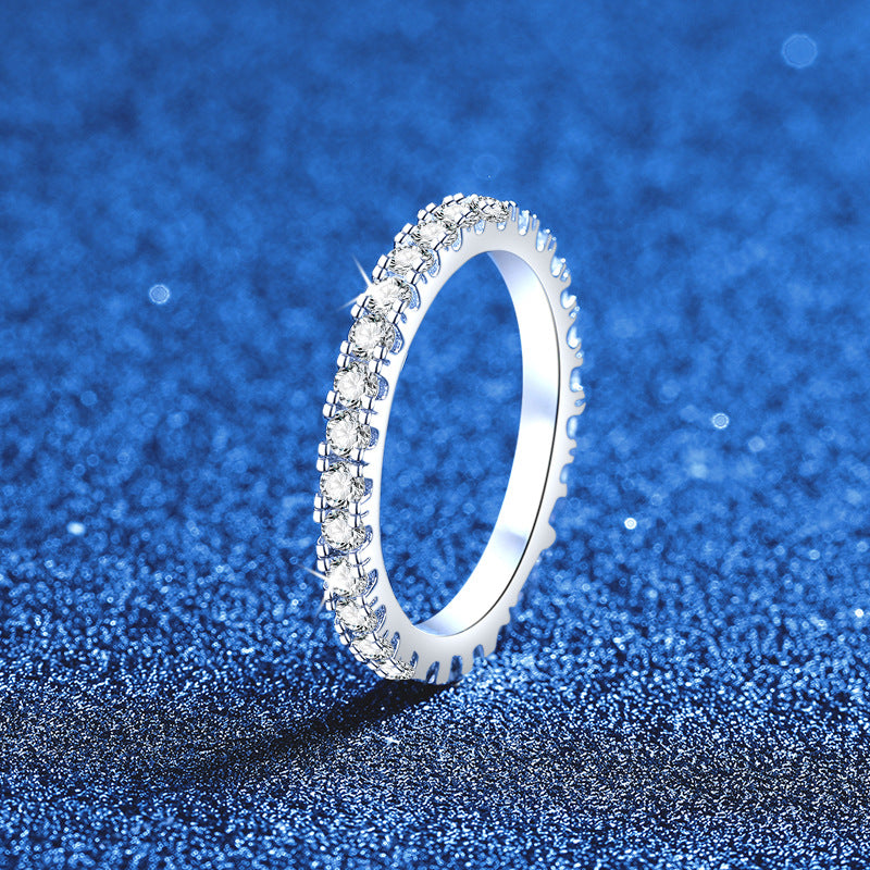Dainty 0.87ct Full Eternity Moissanite Ring