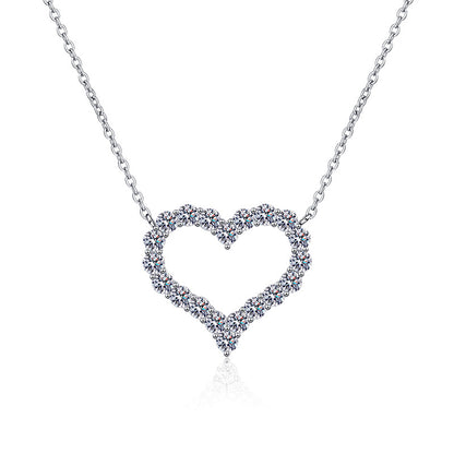 Romantic Heart Moissanite Pendant Necklace