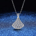 Elegant Fan-Shaped Moissanite Pendant Necklace
