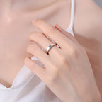 Eleganter, minimalistischer Moissanitring für Paare