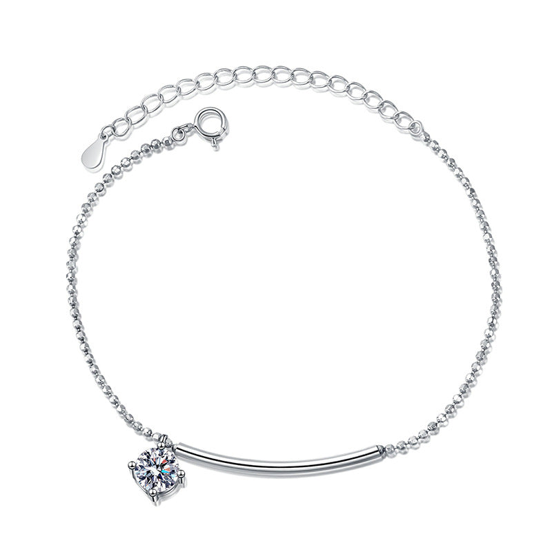 Elegant Half-Moon Curve Moissanite Bracelet