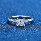 Elegant Princess Cut Moissanite Engagement Ring