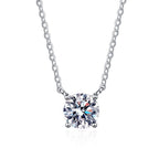 Classic Four-Prong Solitaire Moissanite Necklace