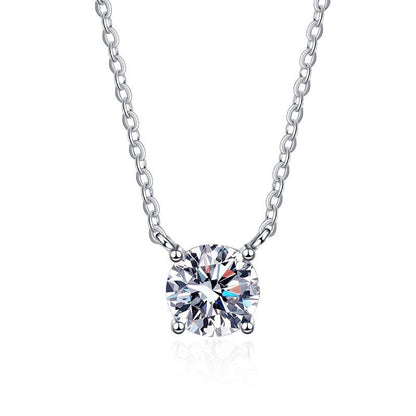 Classic Four-Prong Solitaire Moissanite Necklace