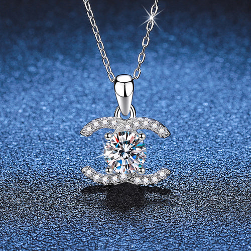 Classic Interlocking Moissanite Pendant Necklace