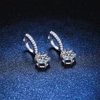 Classic 6-Prong Moissanite Drop Earrings