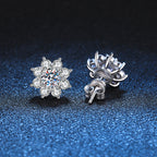 Radiant Sunflower Moissanite Stud Earrings
