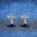Funkelnde Kreuz-Moissanit-Ohrstecker