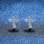 Funkelnde Kreuz-Moissanit-Ohrstecker
