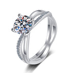 Elegant 4-Prong Crossover Moissanite Engagement Ring