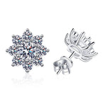 Radiant Sunflower Moissanite Stud Earrings