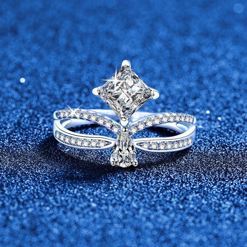 Elegant Double-Twisted Moissanite Ring