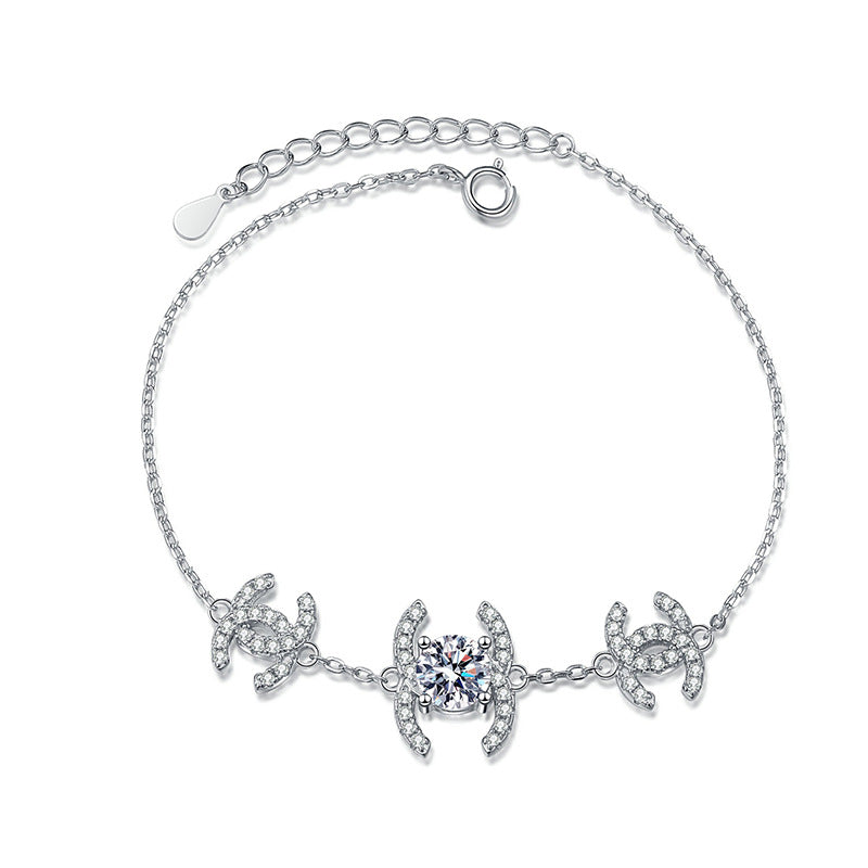 Klassisches ineinandergreifendes Moissanit-Armband
