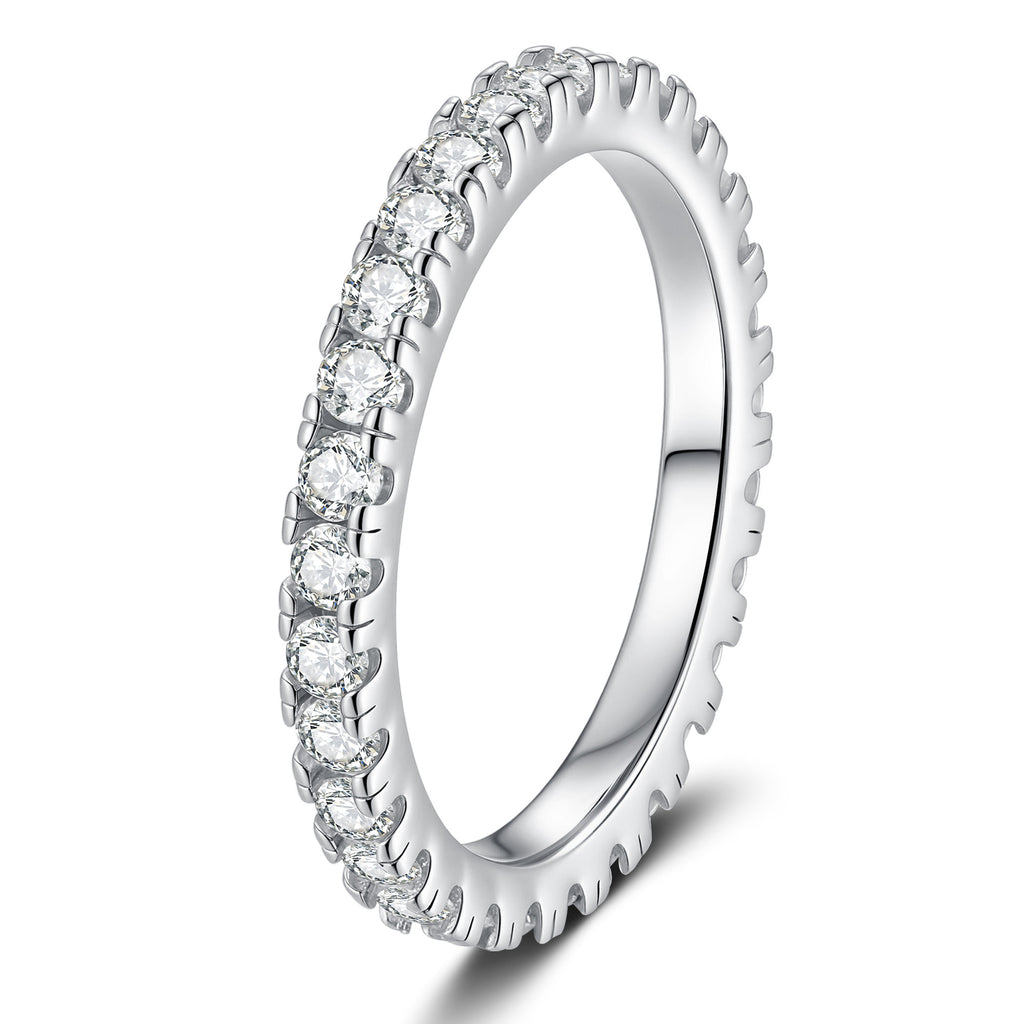 Dainty 0.87ct Full Eternity Moissanite Ring