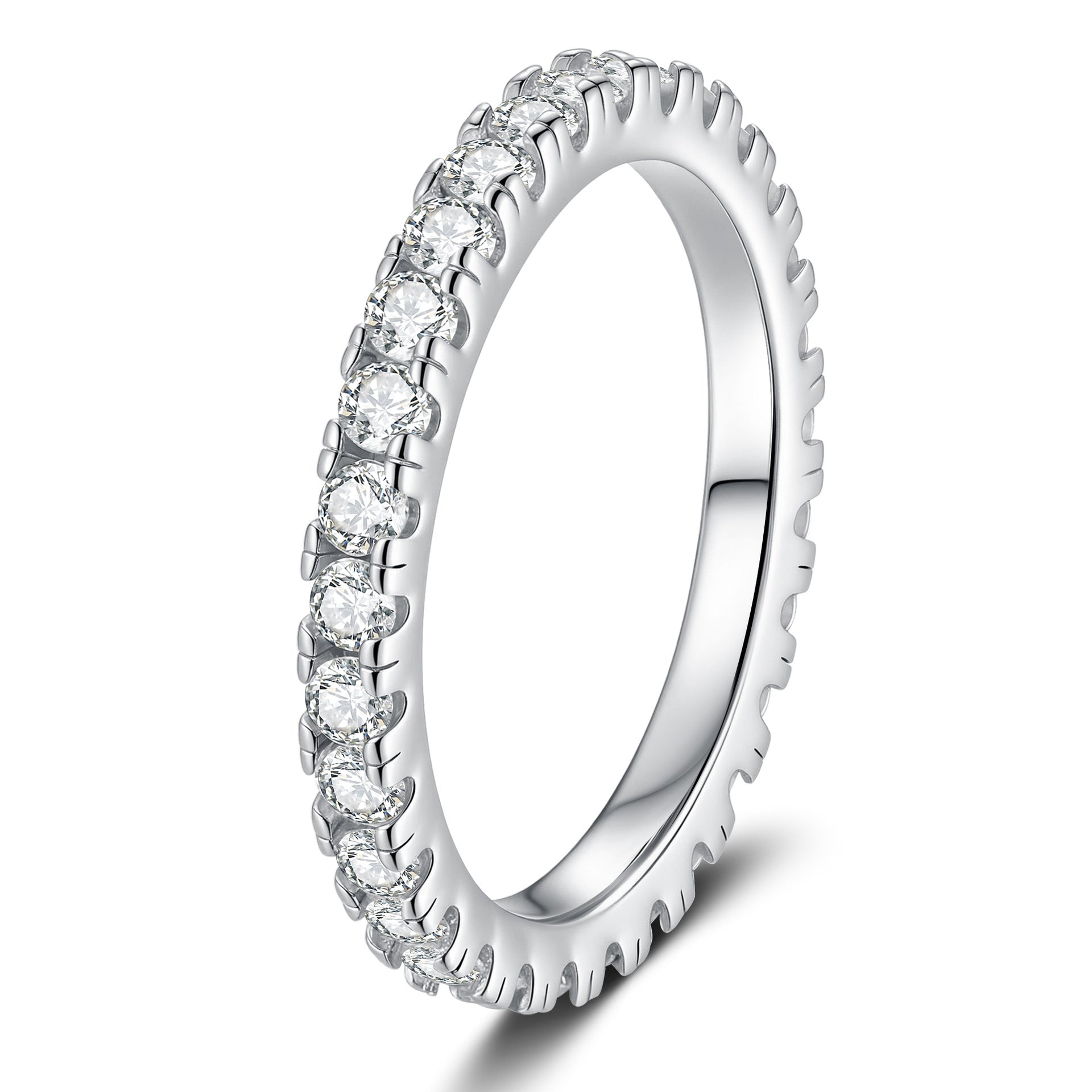Dainty 0.87ct Full Eternity Moissanite Ring