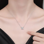 Moderne X-Form Pavé Moissanit-Halskette