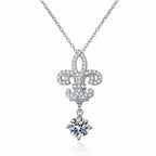 Königliche Fleur-de-Lis Moissanit-Halskette