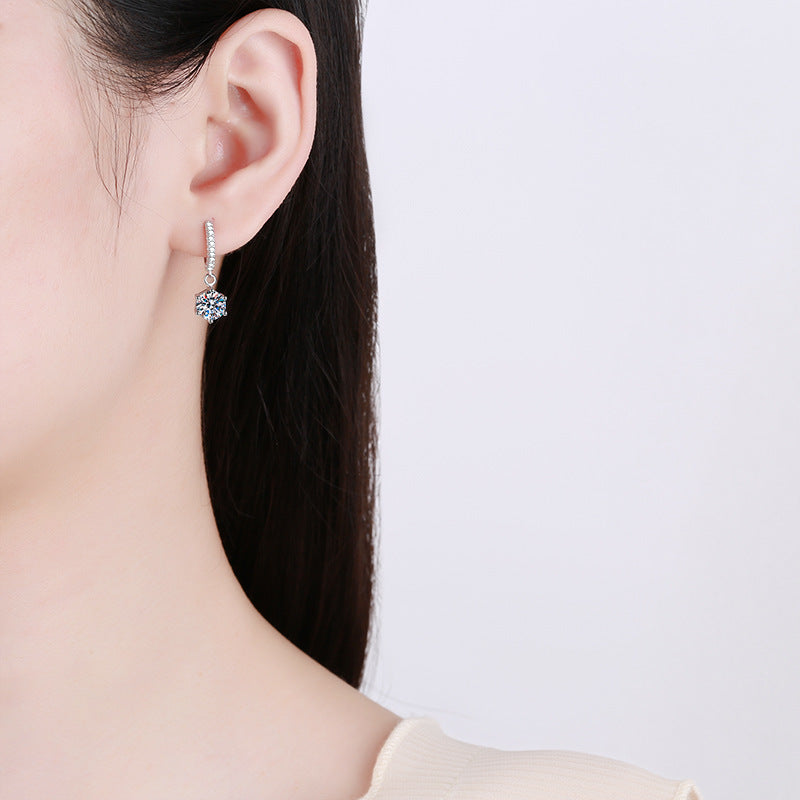 Classic 6-Prong Moissanite Drop Earrings