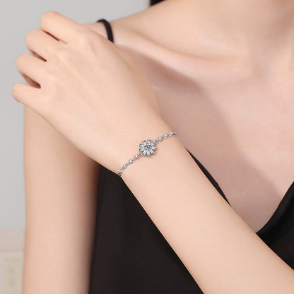 Radiant Icy Crystal Sunflower Moissanite Bracelet