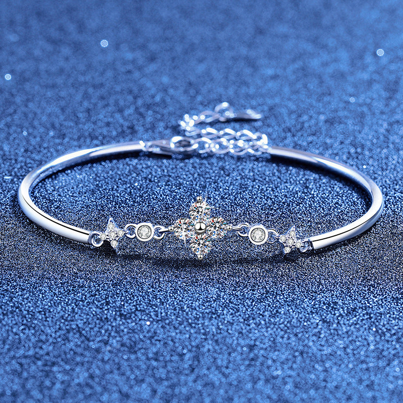 Clover & Twin-Star Moissanite Bracelet