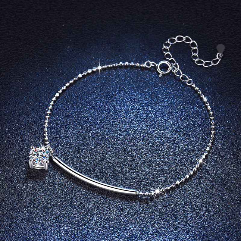 Elegant Half-Moon Curve Moissanite Bracelet