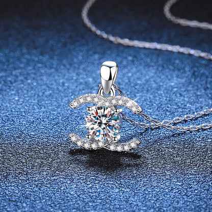 Classic Interlocking Moissanite Pendant Necklace