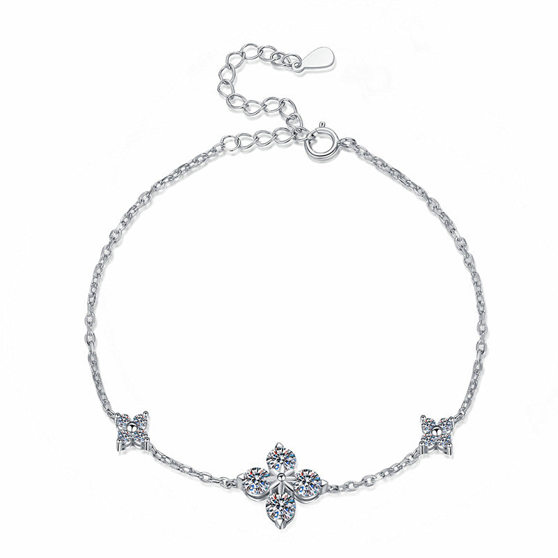 Clover Lucky Charm Moissanite Bracelet