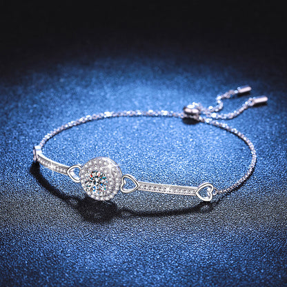 Interlocking Heart & Circle Moissanite Bracelet