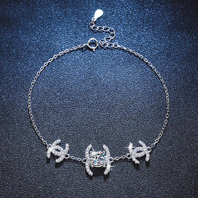 Klassisches ineinandergreifendes Moissanit-Armband