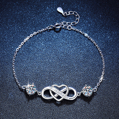 Double-Stone "Love Link" Moissanite Bracelet