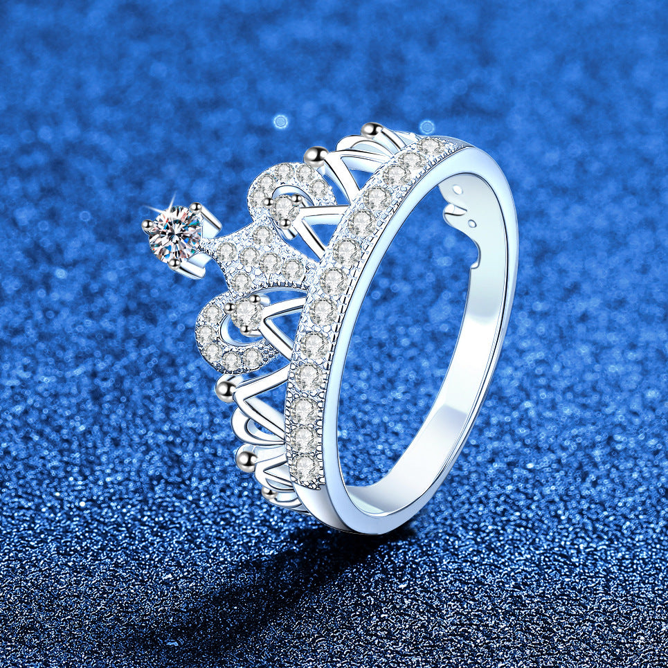 Dreamy Crown Moissanite Ring - 1.2ct Elegant Princess Style