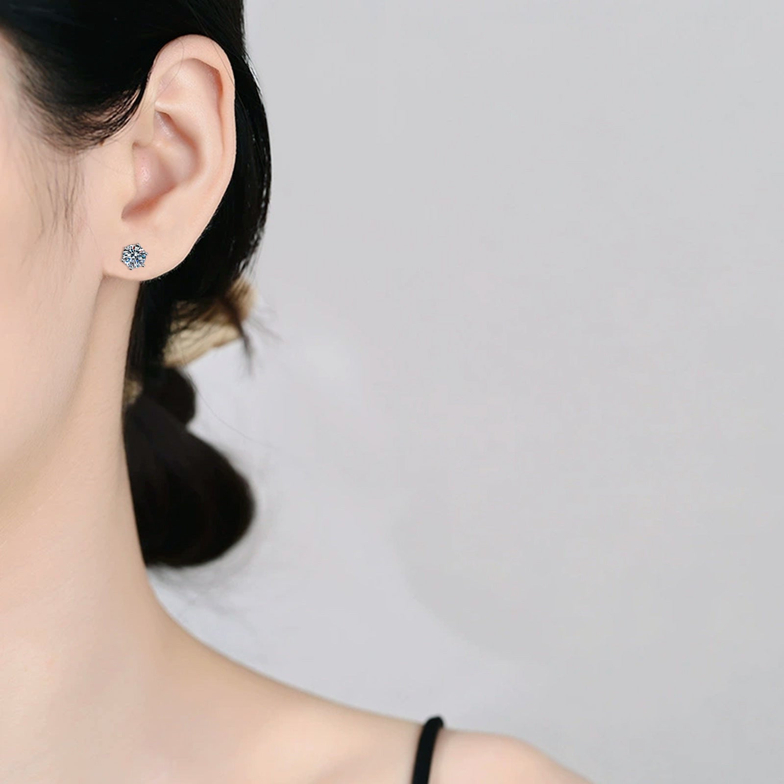 Six-Prong Moissanite Earrings