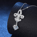 Königliche Fleur-de-Lis Moissanit-Halskette