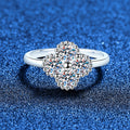 Eleganter vierblättriger Klee-Moissanit-Ring