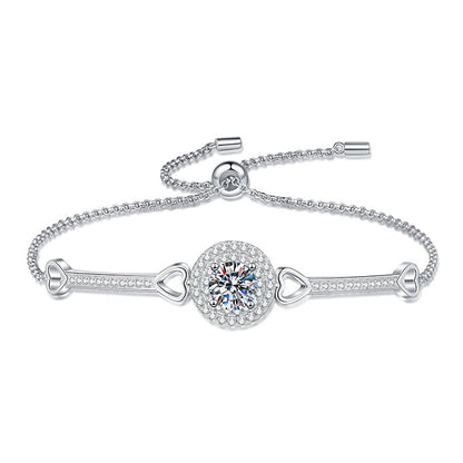 Interlocking Heart & Circle Moissanite Bracelet