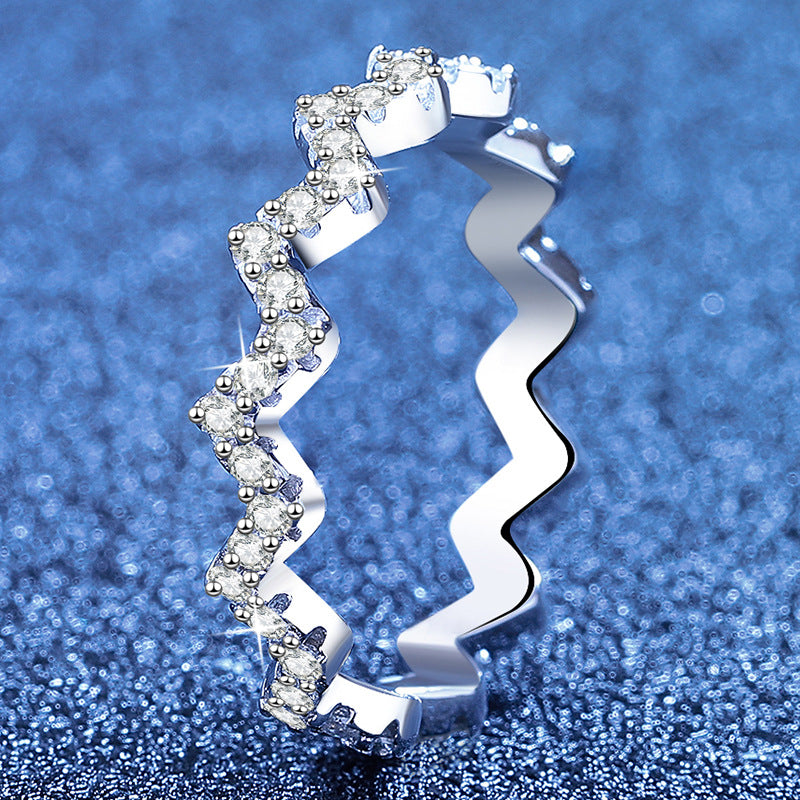 Chic Wavy Moissanite Eternity Ring